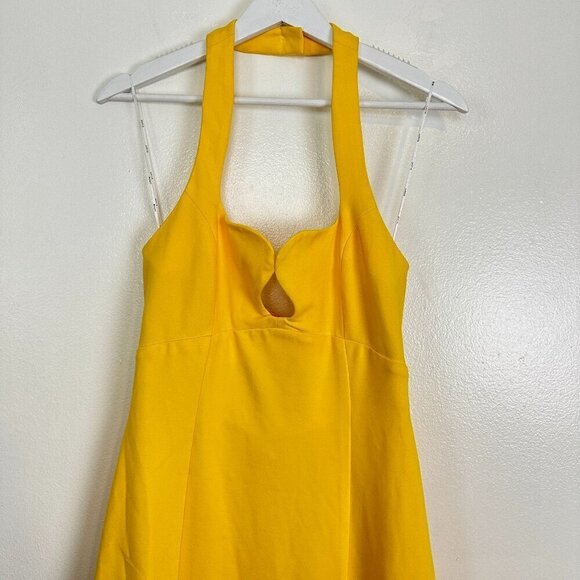 ELLIATT Tuning Halter Neck Column Gown in Yellow Size Medium - Picture 7 of 14